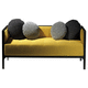 contemporary sofa / living room / velvet / yellow