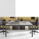 workstation desk / free-standing / multiplace / contemporary