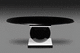contemporary dining table / resin / lacquered wood / oval