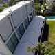 patio canopy / metal / fabric / inclined