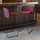 contemporary bar chair / indoor / velvet / metal