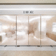 fixed partition / sliding / with glass panel / metal