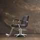 leather beauty salon chair / aluminum / with footrest / with hydraulic pump