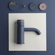 washbasin mixer tap / countertop / stainless steel / bathroom