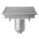 stainless steel floor drain / bathroom / grated / vertical