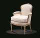 Transition style armchair / fabric / white