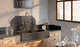 single-bowl kitchen sink / without drainboard / marble / apron-front