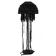 floor lamp / metal / fabric / wooden