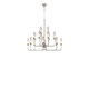 contemporary chandelier / sandblasted glass / brass / candelabra