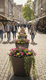 powder-coated steel planter / galvanised steel / conical / with support