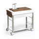 wooden prep table / stainless steel / on casters / commercial