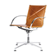 contemporary visitor chair / indoor / leather / aluminum