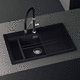 single-bowl kitchen sink / without drainboard / composite / overmount