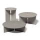 contemporary coffee table / metal / metal base / round