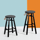 contemporary bar stool / leather / wool / ash base
