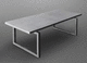 contemporary dining table / metal / concrete / rectangular