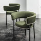contemporary armchair / fabric / white / green