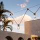 LED cable lighting / round / brass / glass