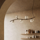 pendant lamp / brass / glass / contemporary