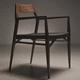 contemporary chair / indoor / leather / oak