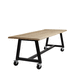 contemporary table / natural oak / lacquered metal steel base / rectangular