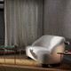 contemporary sofa / foam / polyester / beige