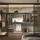modular walk-in wardrobe / contemporary / smoked glass / brushed metal