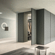 modular walk-in wardrobe / contemporary / melamine / with hinged door