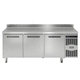 stainless steel prep table / refrigerated / with storage compartment / commercial