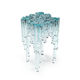 original design side table / tempered glass / crystal / square