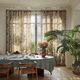 eyelet curtain / floral pattern / linen / cotton