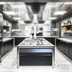 metal commercial kitchen / modular / island / U-shaped