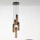 pendant lamp / metal / glass / bamboo