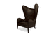 contemporary armchair / leather / wing