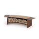 contemporary garden bench / teak / chestnut / COR-TEN® steel