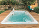 built-in swim spa / rectangular / 4-seater / outdoor