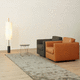contemporary armchair / leather / fabric / with removable cover