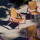 contemporary chaise longue / wooden / galvanised steel / outdoor