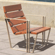 contemporary urban armchair / wooden / steel / made from recycled materials