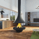 wood-burning fireplace / floor-mounted / island / central