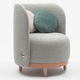 contemporary fireside chair / fabric / cushion / gray