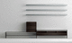 contemporary TV cabinet / lowboard / wooden / glass