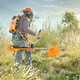 battery-powered brush cutter / with harness / portable / rotary