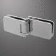 glass door hinge / for shower door / metal / two-leaf