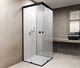 glass shower cubicle / aluminum / with sliding door / rectangular