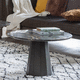 contemporary coffee table / oak / steel / stainless steel