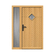 entry door / wooden / swing / semi-glazed