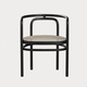 contemporary chair / leather / rattan / ash base