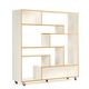 free-standing bookcase / on casters / contemporary / oak