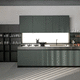 contemporary kitchen / steel / Fenix NTM® / green